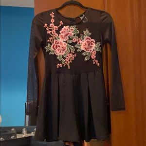 Black and Floral Romper